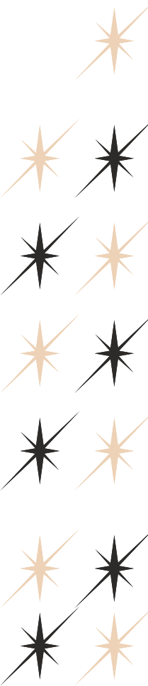 Two columns of star decorations